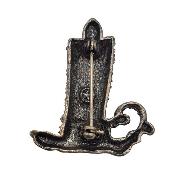 Multi Color Crystal Candle Brooch Candelabra Stick Pin Vintage Christmas Holiday - Picture 3 of 6